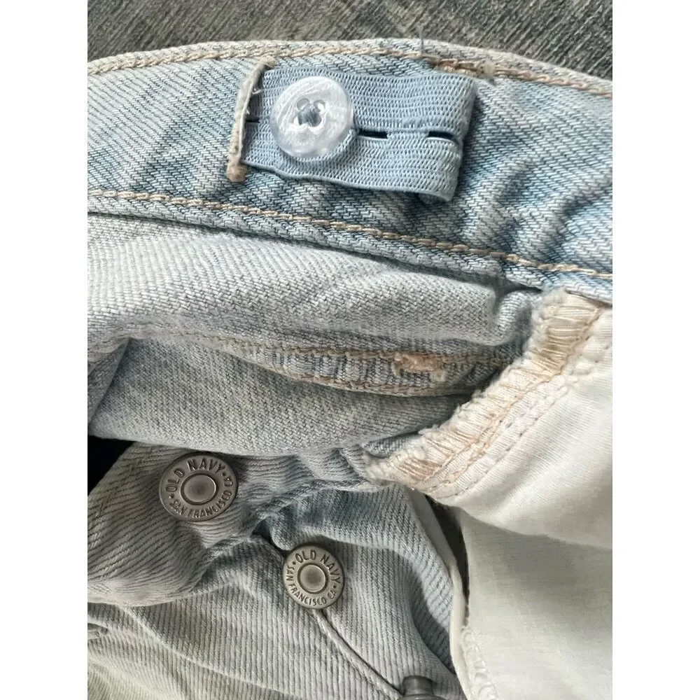 Old Navy Light Wash High Rise Button Fly Distressed Cut Off Shorts Girls 16